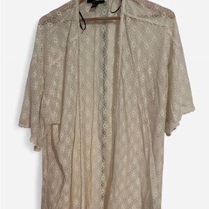 Forever 21 Ivory Lace Cardigan